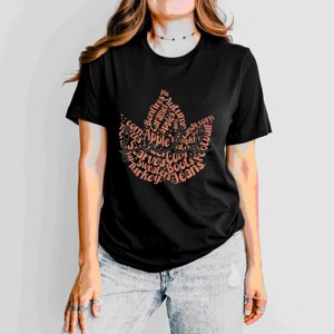 Simply Sage Market Cursive Fall Leaf Short Sleeve Tee - 1 of 4