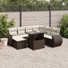 vidaXL 8 Piece Patio Sofa Set with Cushions - Brown and Cream - 2 of 4