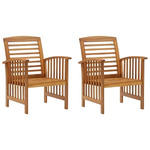 vidaXL Patio Chairs 2 pcs Solid Acacia Wood - 1 of 4