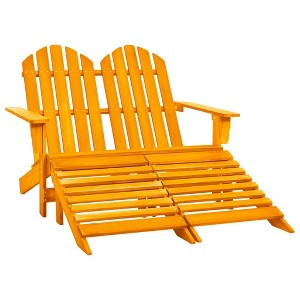 vidaXL 2-Seater Patio Adirondack Chair&Ottoman Fir Wood Orange - 1 of 4