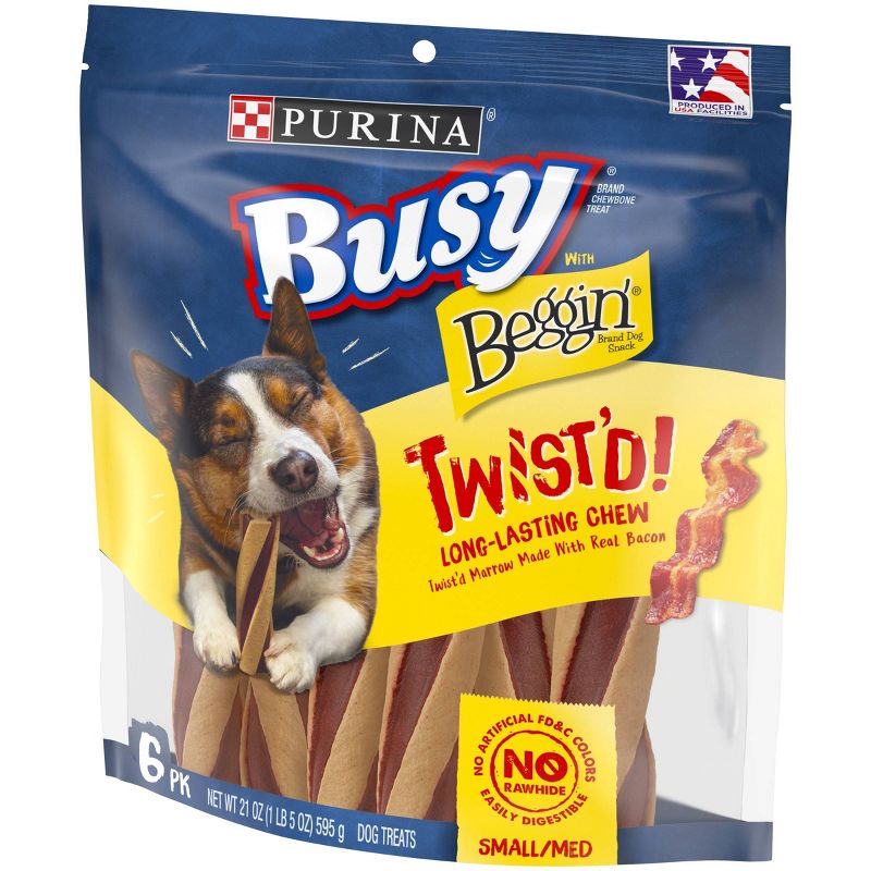 Purina Busy with Beggin' Small/Medium Breed Chewy Bacon Flavor Dog Treats Twist'd, 5 of 10