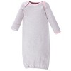Touched by Nature Baby Girl Organic Cotton Long-Sleeve Gowns 3pk, Pink Gray Scribble, 0-6 Months - 2 of 4