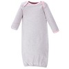 Touched by Nature Baby Girl Organic Cotton Long-Sleeve Gowns 3pk, Pink Gray Scribble, 0-6 Months - image 2 of 4