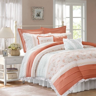 Coral comforter deals set