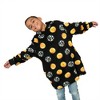 Dragon Ball Z Kanji & Dragon Ball All-Over Print Long Sleeve Boy's Black Hooded Sweatshirt - 3 of 4