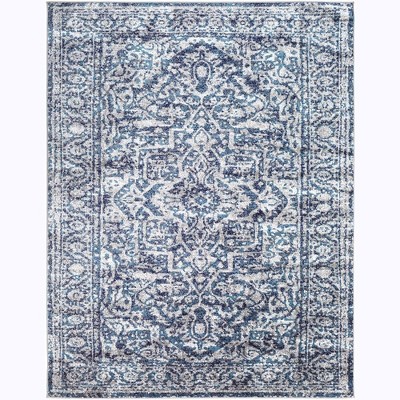 Mark & Day Emma 7'10"x10'2" Rectangle Woven Indoor Area Rugs Navy: Stain-Resistant, Pet Friendly, Traditional Style