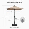 PURPLE LEAF Patio Umbrella Outdoor Table Umbrella Aluminum Frame Market Umbrella Sun Umbrella with 8 Sturdy Ribs - 2 of 4