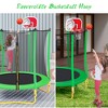 KTMBDW 5.5FT Trampoline for Kids - 65" Outdoor & Indoor Mini Toddler Trampoline with Enclosure, Basketball Hoop and Ball Included for Boys & Girls - 3 of 4