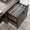 Engineered Wood Desk with Pencil and File Drawers, Gray Finish - 3 of 4