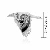 Slickblue Sterling Silver Flying Raven Pendant Necklace with Black CZ and 18" Chain, Celtic Jewelry - 3 of 4