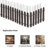 Unique Bargains Wood Iron Wire Decorative Miniature Picket Fence 35.4 Inch White + Brown 1 Set - 3 of 4