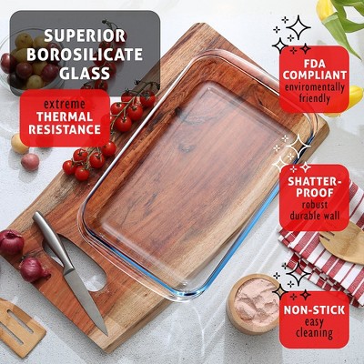 Clear Glass Food Storage Containers with Black Lids, 4-Piece Set