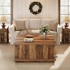 Tribesigns Lift Top Coffee Table, 33.46'' Square Wooden Center Cocktail Table with Large Hidden Storage Compartment for Living Room, Rustic Brown - 4 of 4