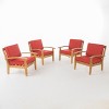 Christopher Knight Home Peyton Outdoor Acacia Wood Club Chairs with Water-Resistant Cushions (Set of 4) - 2 of 4