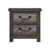 Vynxaria 1pc Traditional Nightstand - Gray Finish, 2 Dovetail Drawers, Premium Melamine Board, Gunmetal Handles, Bedroom Bedside Cabinet - 3 of 4