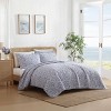 Laura Ashley Leona Flower Bright Red King Quilt Set - 2 of 4