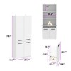 FUFU&GAGA Modern White Kitchen Cabinet with Storage Basket on the Lower Layer - 2 of 4