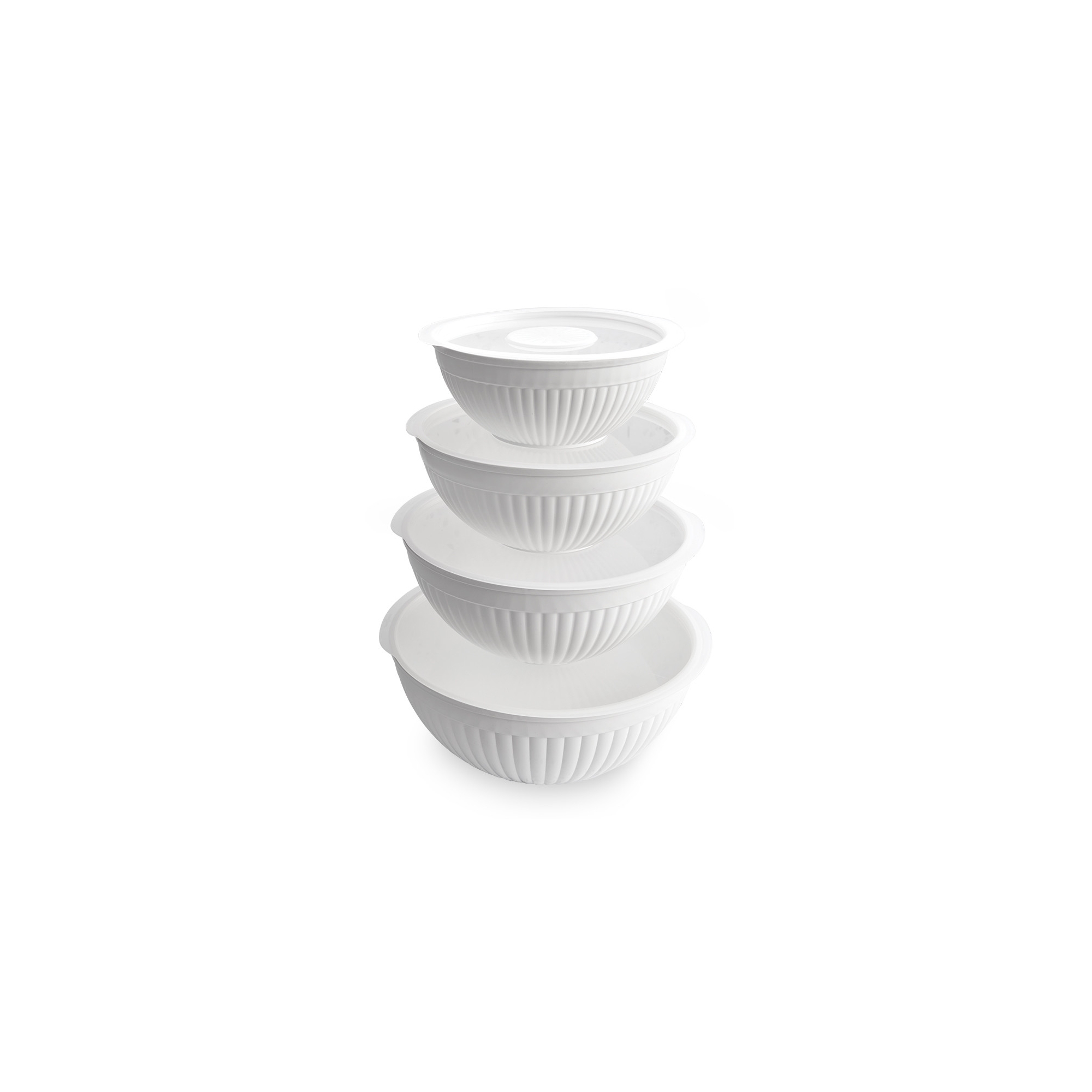 Nordic Ware 8 Piece Covered Bowl Set, White