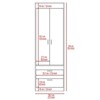 SEVOBAL Armoires Double Doors Two Drawers Integrated Hanging Rod for Bedroom and Closet Storage Solution, Black, 18.9"*23.3"*70.4" - 4 of 4