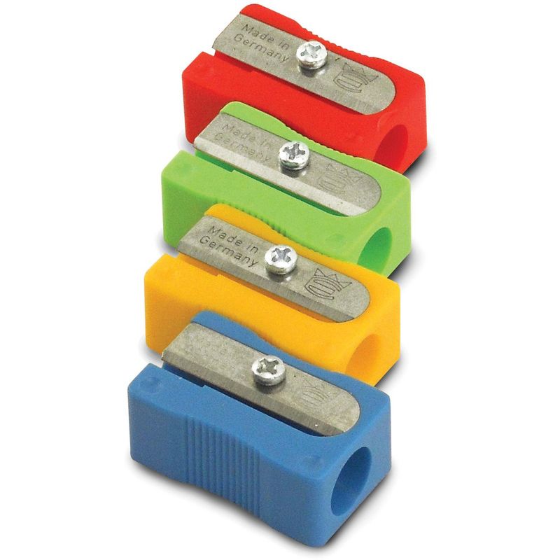 The Pencil Grip Inc Eisen Handheld Plastic Pencil Sharpeners, Assorted Colors, Pack of 25, 1 of 2