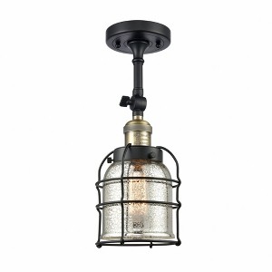 Bell Cage - 1 Light Semi-Flush Mount In Industrial Style-13.5 Inches Tall and 5 Inches Wide - 1 of 2