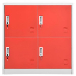 vidaXL Locker Cabinet Light Grey and Red Steel Medium Locker Cabinet - 1 of 4