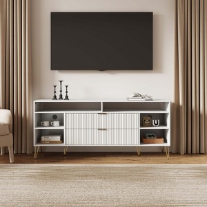 GDFStudio Crane Mid-Century Modern Wood TV Stand with 2 Drawers and 6 Shelves - 1 of 4