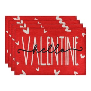 REGALWOVEN Love Hearts Placemats Set of 6, Happy Valentine's Day Dining Table Place Mats, Wedding Anniversary Holiday Decor - 1 of 4