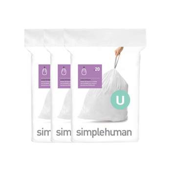 simplehuman 50-80L 60ct Code U Custom Fit Trash Can Liner White