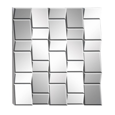 Glam Wood Decorative Wall Mirror Silver - Olivia & May