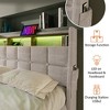 Queen Size Bed Frame with Hydraulic Storage,Upholstered Headboard,RGB LED Light and USB Charging - 4 of 4