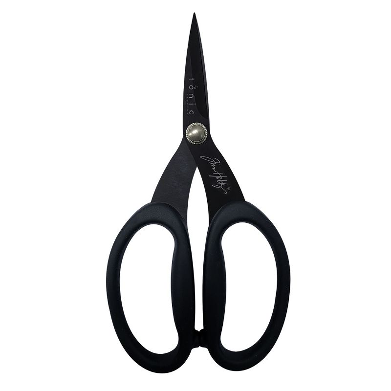 Tim Holtz Small Titanium Scissors - 7 Inch Mini Snips with Micro Serrated Blade - Non Stick Craft Tool for Cutting Paper, Fabric, and Sewing - Black, 2 of 5