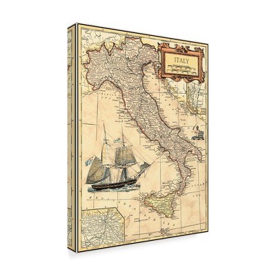 Trademark Fine Art -Vision Studio 'Italy Map' Canvas Art