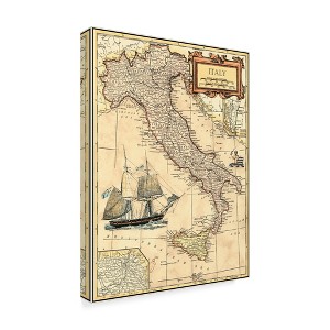 Trademark Fine Art -Vision Studio 'Italy Map' Canvas Art - 1 of 4