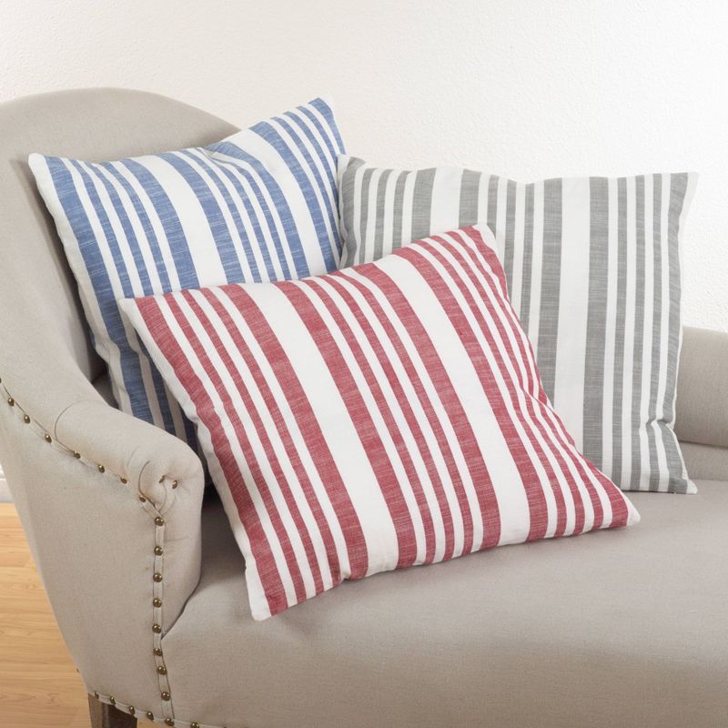 20"x20" Oversize Down Filled Striped Design Square Throw Pillow - Saro Lifestyle, 4 of 7