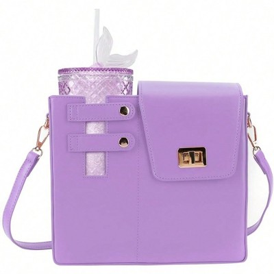 BABYYER Crossbody Bags for Women Water Cup Purse with Cup Holder Outdoor Portable Crossbody Cup Holder Bag Water Bottle Purse
