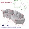 114-Inch Chenille 4-Seater Oversized Sectional Sofa with Deep & Wide Seats, Curved Design & 4 Pillows for Living Room or Bedroom - 2 of 4
