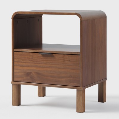 Modern Sloped Wood Storage Nightstand - Saracina Home