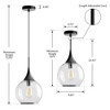 KAISITE 1 - Light Black Single Pendant Light With Globe Clear Glass - 3 of 4