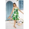 HAPPY BAY Women's Summer Smocked Mini Flowy Beach Tube Dress One Size Green, Leaves - 2 of 4