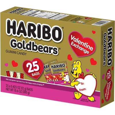 Haribo Valentine's Day Gold-Bears Gummi Candy Exchange Box - 10.6oz/25ct