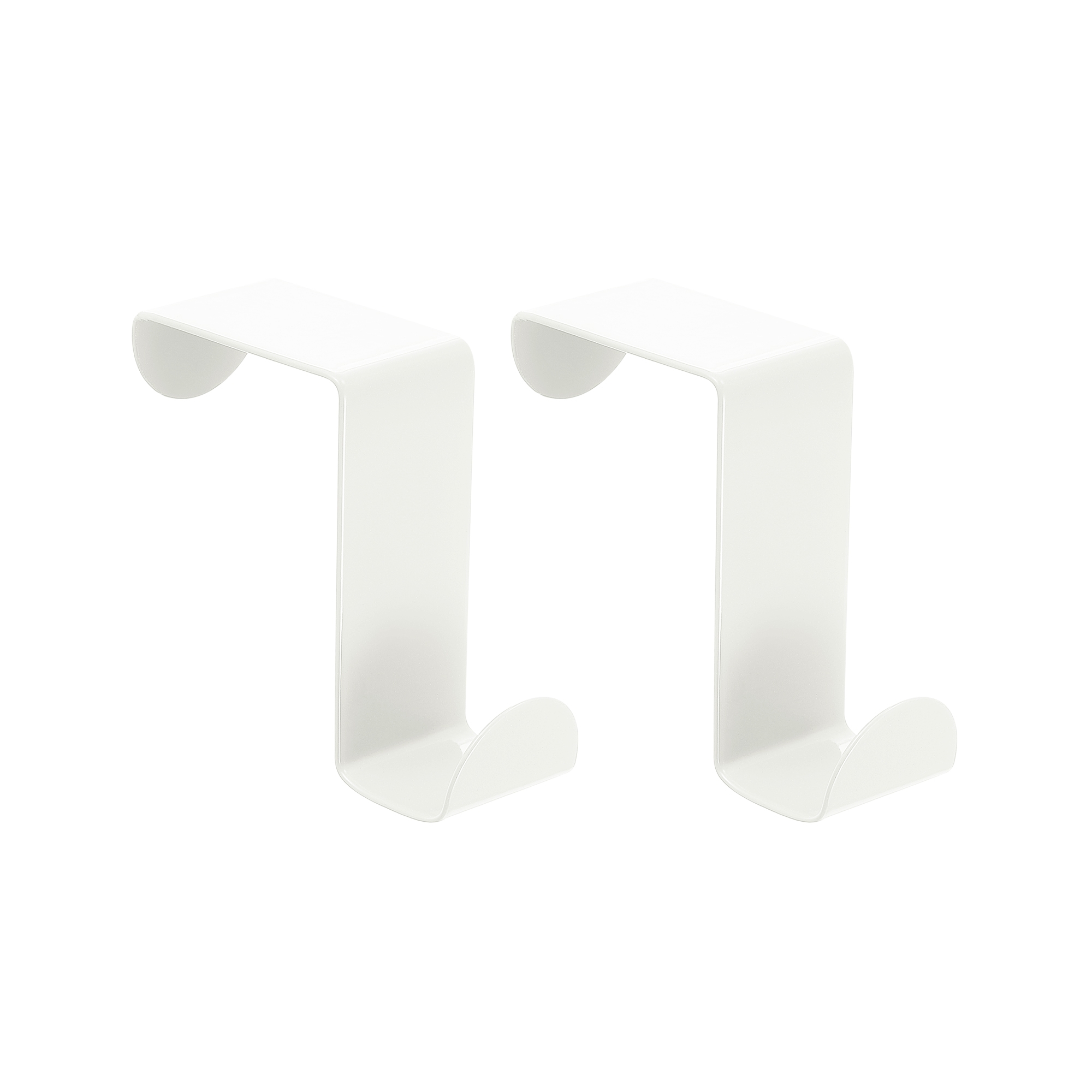 Unique Bargains Stainless Steel Reversible Uasge S-Shaped Over Door Double Hooks 2 Pcs White