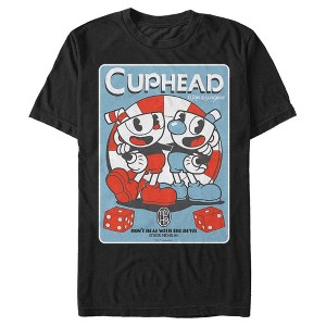 Men's Cuphead Mugman and Cuphead Dice Poster T-Shirt - 1 of 4