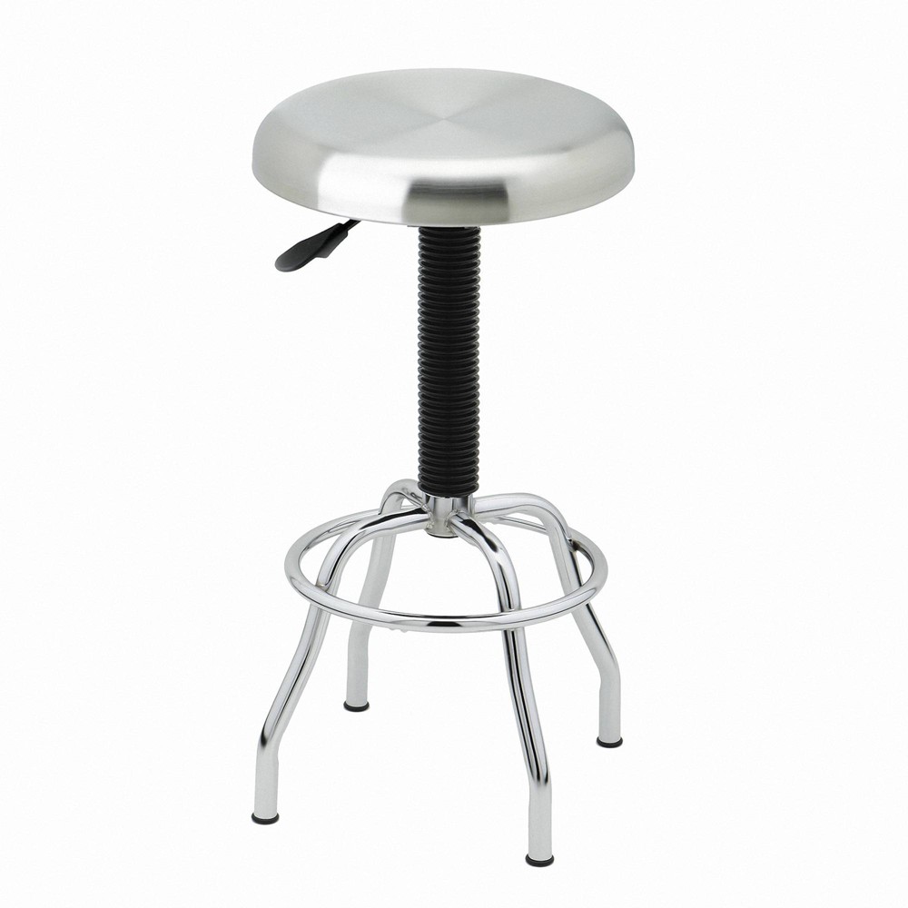 Photos - Chair Stainless Steel Top Pneumatic Work Adjustable Height Barstool Silver - Sev