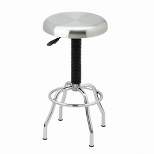 Stainless Steel Top Pneumatic Work Adjustable Height Barstool Silver - Seville Classics