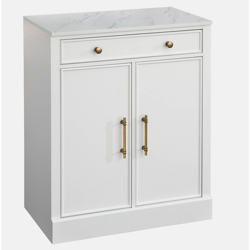 Photos - Storage Сabinet Monza 1 Drawer Cabinet with 2 Doors White - Lifestorey