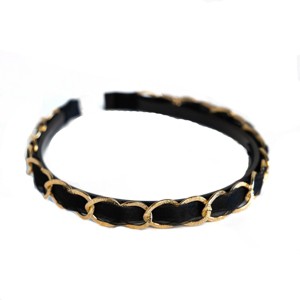 LXLM by Locks & Mane Chain-link Braided Headband - Black - 1 of 3