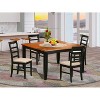 HomeStock 5-Piece Square Black Finish Solid Wood Top Dining table with 4-Chairs - 2 of 4