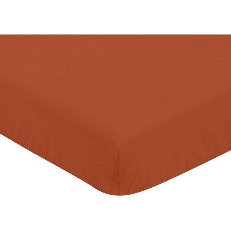 Sweet Jojo Designs Girl Baby Fitted Crib Sheet Boho Floral Wildflower Rust Orange, 4 of 7