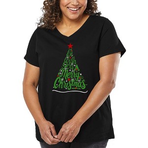 LA Pop Art We Wish You A Merry Christmas - Women's Word Art V-Neck - 1 of 4